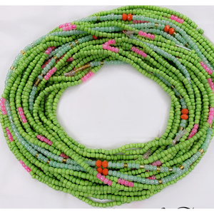 Green & Pink or Orange Waist Beads